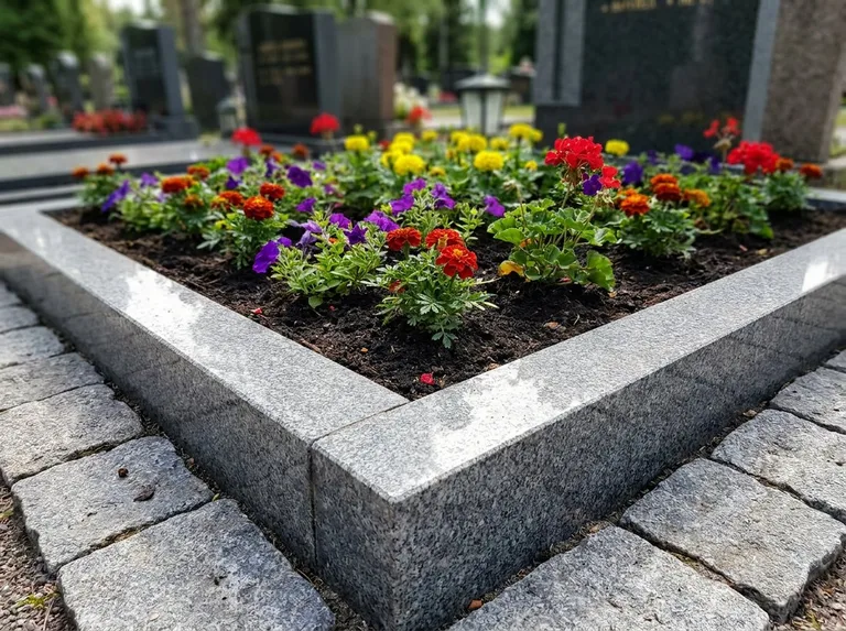 Цветник и многолетники в озеленении могильного участка в Москве