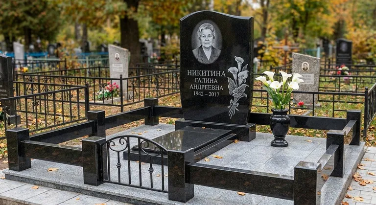 Памятник с гравировкой калл — выполненная работа «Никитина» в Москве
