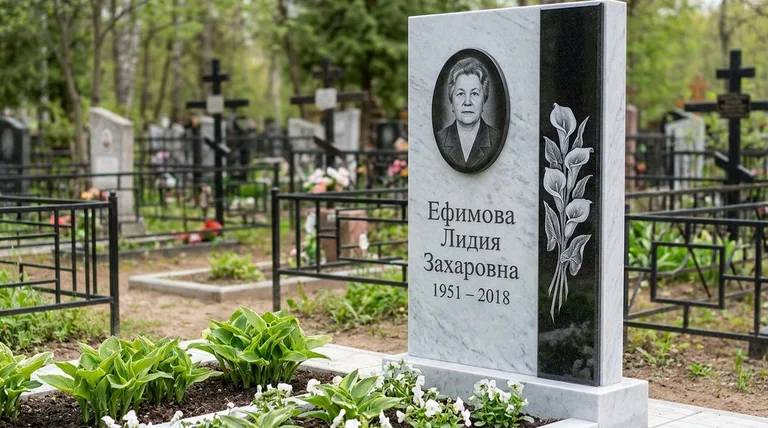 Памятник с гравировкой калл — выполненная работа «Ефимова» в Москве