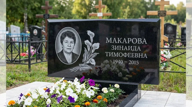 Памятник с гравировкой калл — выполненная работа «Макарова» в Москве
