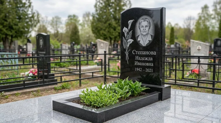 Памятник с гравировкой калл — выполненная работа «Степанова» в Москве