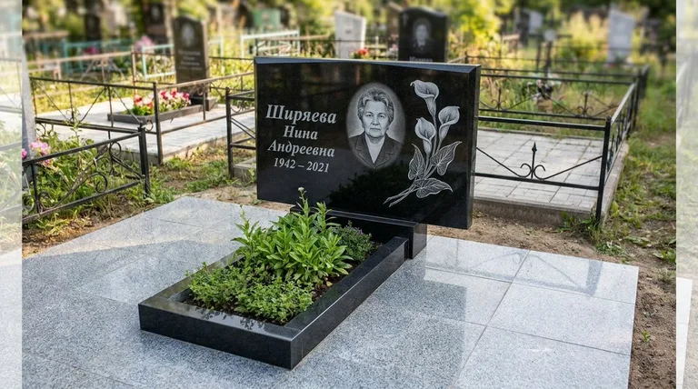 Памятник с гравировкой калл — выполненная работа «Ширяева» в Москве