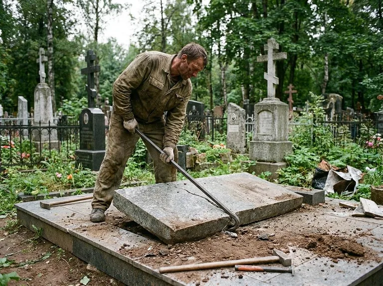 Демонтаж гранитной плитки и мощения участка в Москве