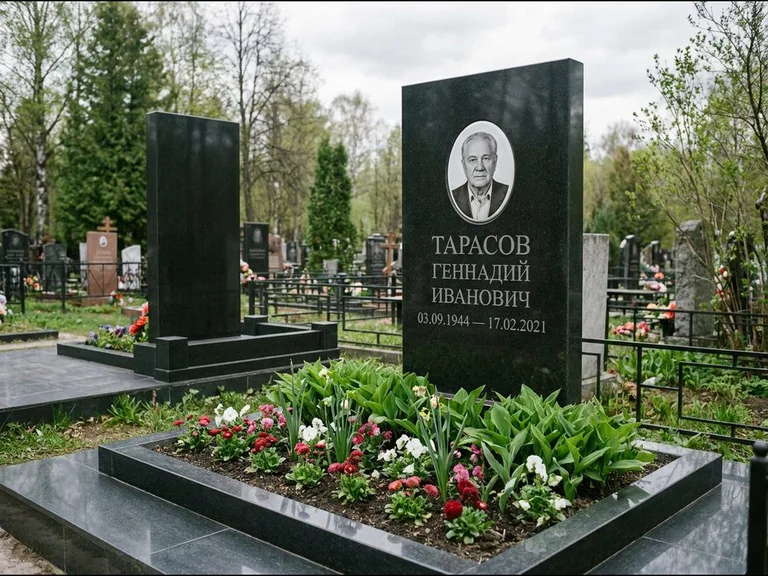 Керамический портрет на габбро-диабазе в Москве