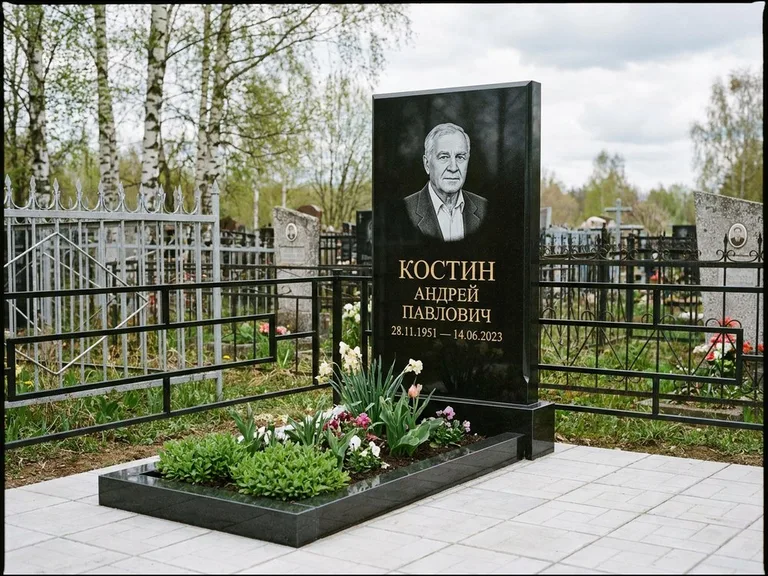 Гравировка портрета на чёрном граните — выполненная работа 15 в Москве