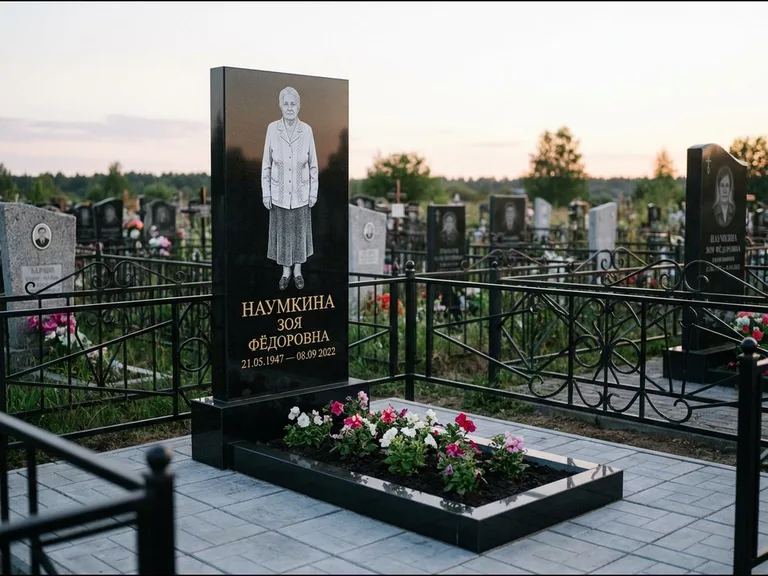 Гравировка портрета на чёрном граните — выполненная работа 18 в Москве