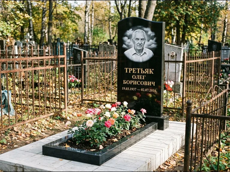 Гравировка портрета на чёрном граните — выполненная работа 23 в Москве