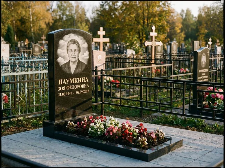 Гравировка портрета на чёрном граните — выполненная работа 30 в Москве