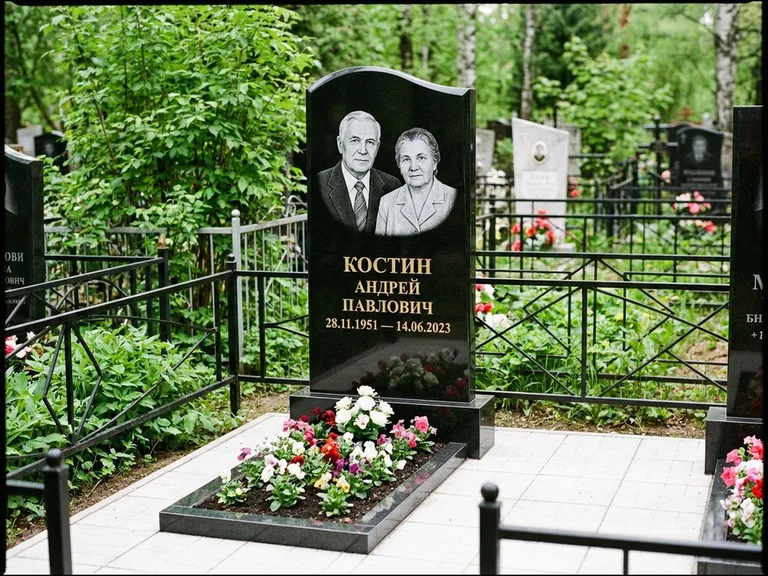 Гравировка портрета на чёрном граните — выполненная работа 3 в Москве