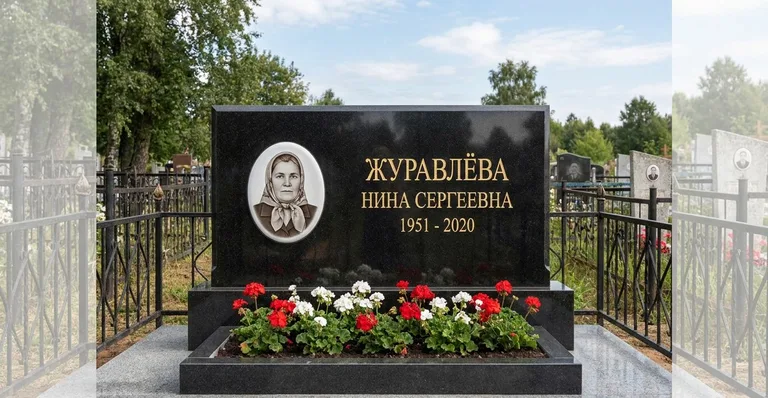 Памятник с цветником, Памятники мастерской «Мастер Каменев» на кладбищах Москвы
