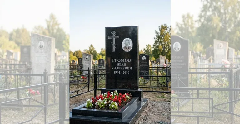 Памятник с цветником, Памятники мастерской «Мастер Каменев» на кладбищах Москвы