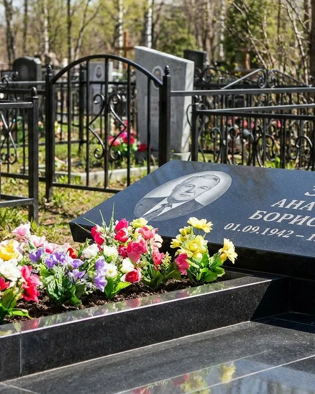 Премиум памятник под ключ с мощением и оградой в Москве