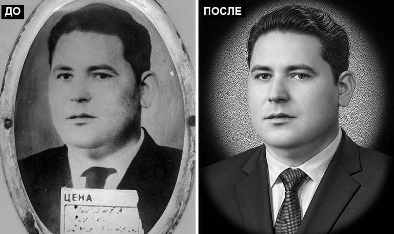 Ретушь фото на памятник — реставрация фотографии: до и после в Москве