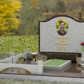 Комбинированное надгробие с трехуровневой волной — П157