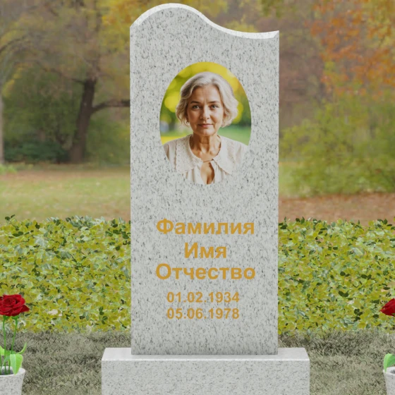 Мемориальная композиция из Гранита с волной, гранит Мансуровский