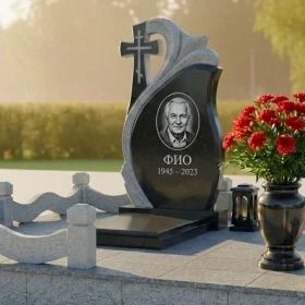 Православный памятник с крестом-волной — ПН478
