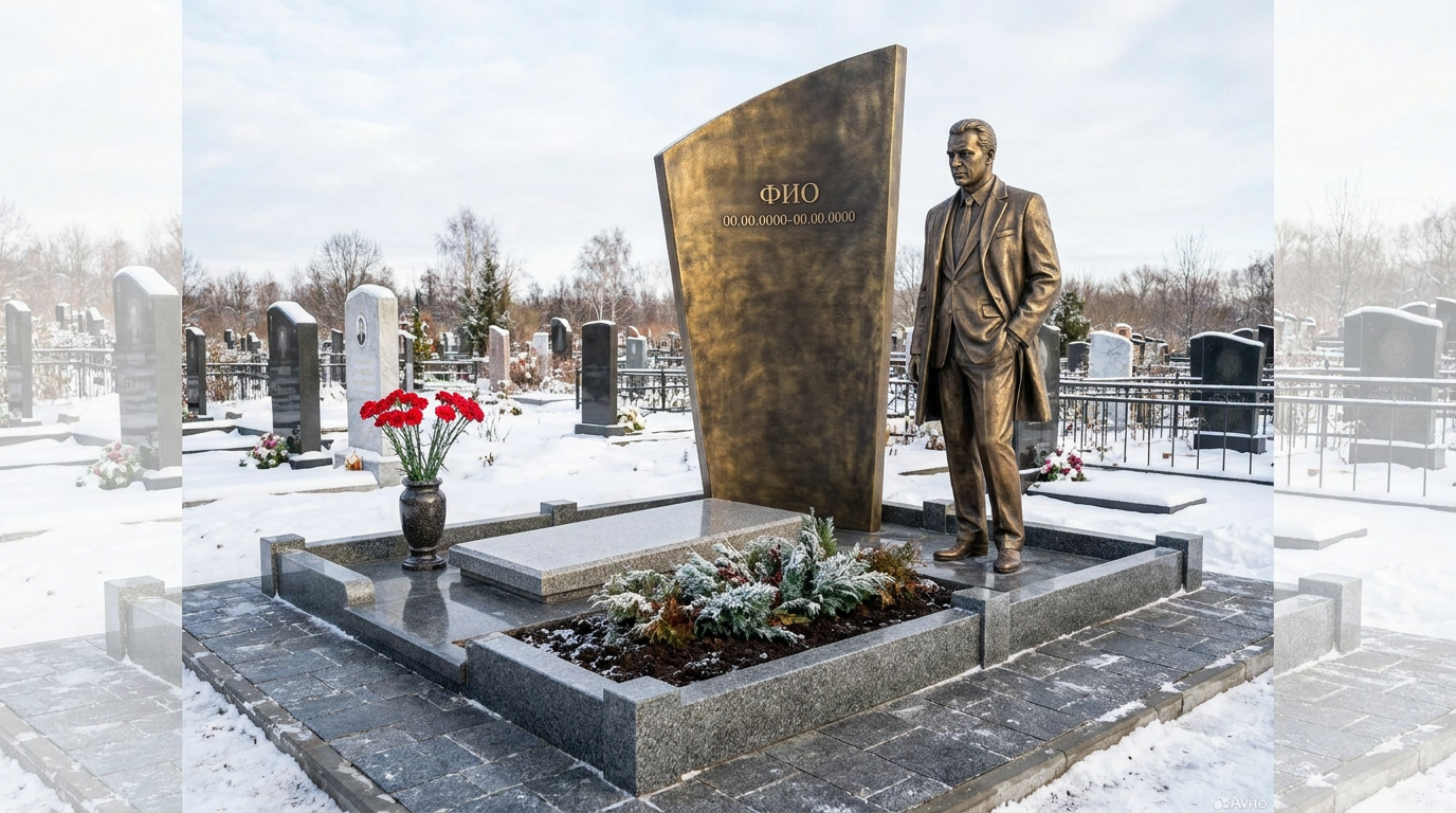 Пример дизайна: Бронзовый памятник с мемориальной скульптурой