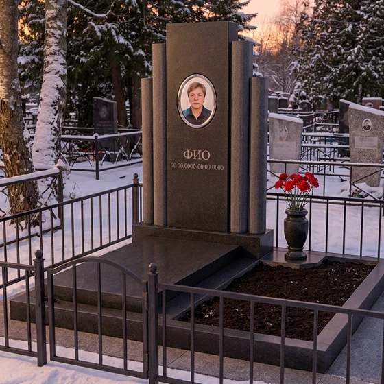 Памятник из базальта с мемориальной скульптурой