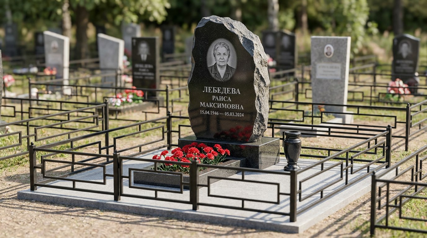 Пример дизайна: Гранитный памятник в виде скалы — фото и цена
