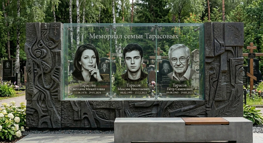 pamyatnik-memorialnyy-kompleks-semi-tarasovyh-iz-kamnya-i-stekla-s-portretami