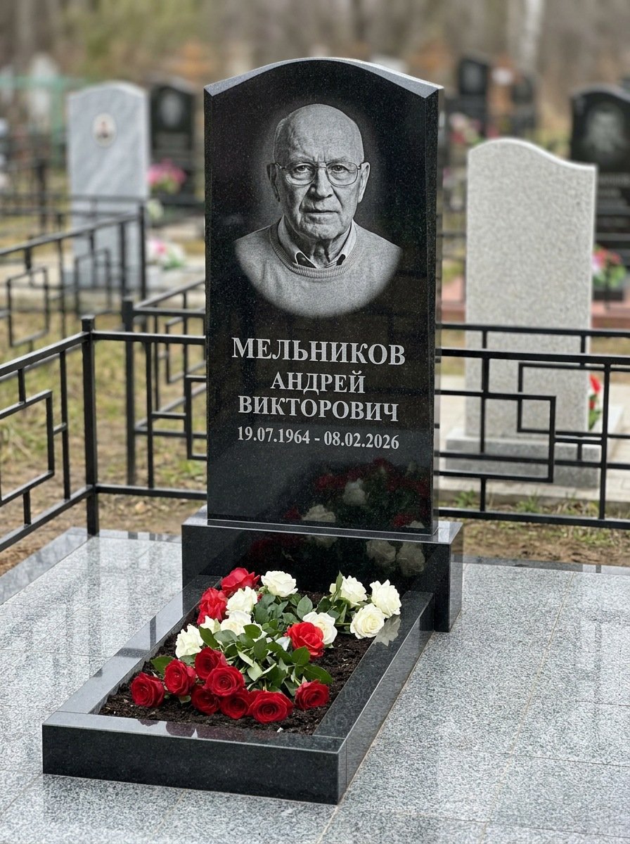 Портрет на памятнике в Москве — Мелкое лицо с общего фото — портрет под гравировку