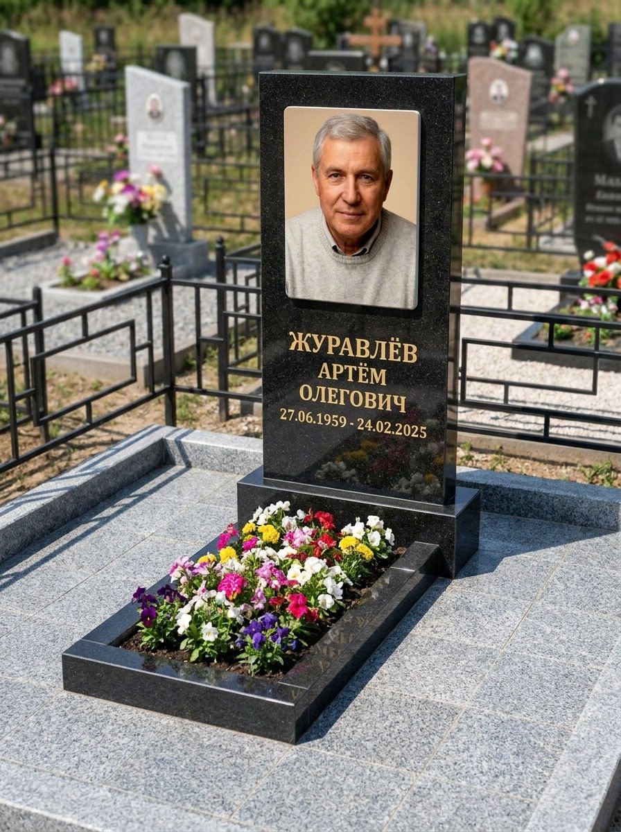 Портрет на памятнике в Москве — Выцветшее фото восстановили — керамогранит 180×240 мм