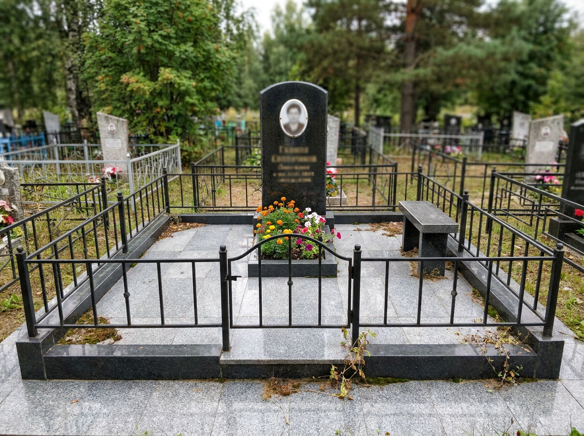 Благоустройство могилы в Москве — пример 3