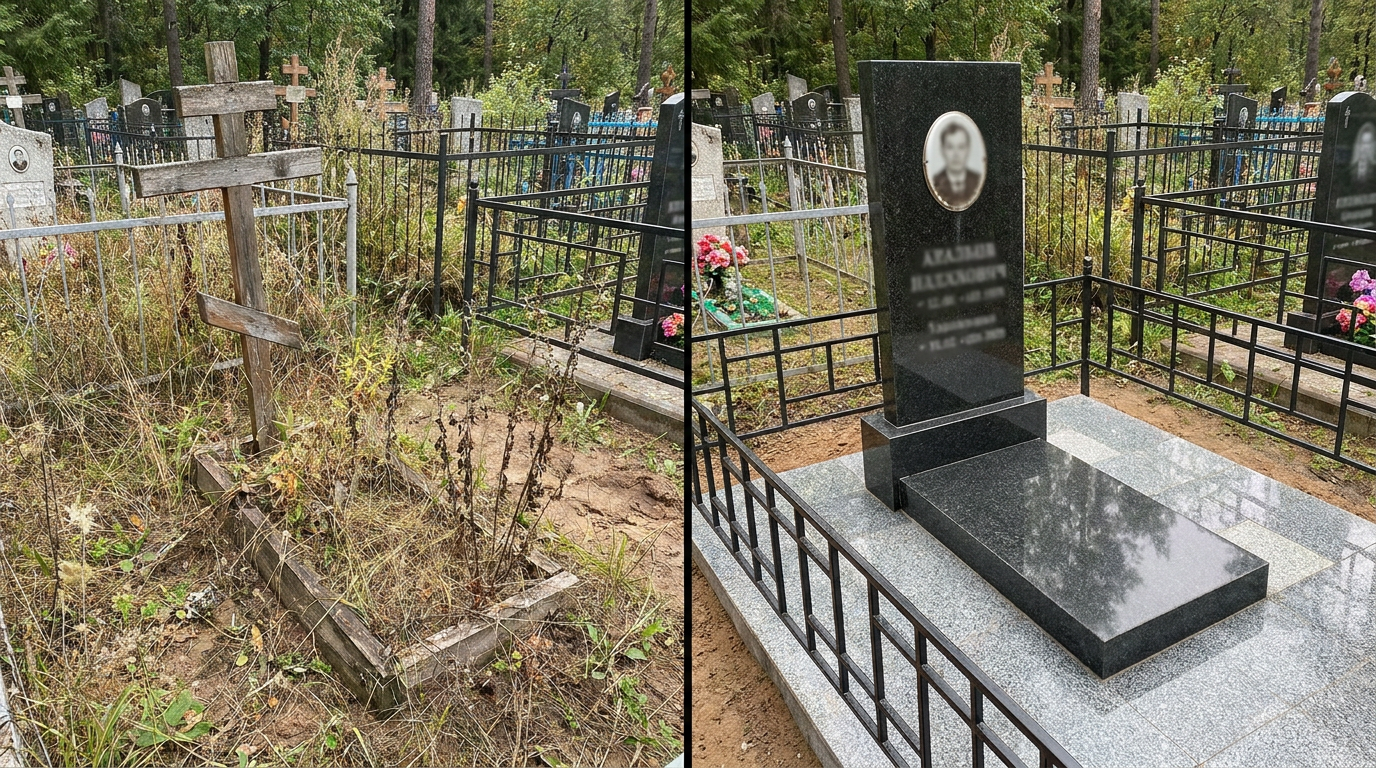 Установка памятника в Москве — пример 1